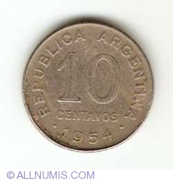 Image #1 of 10 Centavos 1954