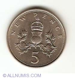 5 New Pence 1969