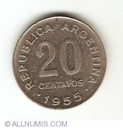 Image #1 of 20 Centavos 1955