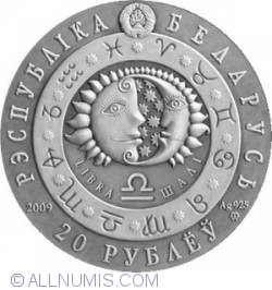 Image #1 of 20 Ruble 2009 - Signs of the Zodiac Series - Libra