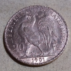 Image #2 of 20 Francs 1901 A