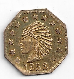 Image #1 of [COUNTERFEIT] 1/4 California Gold 1858