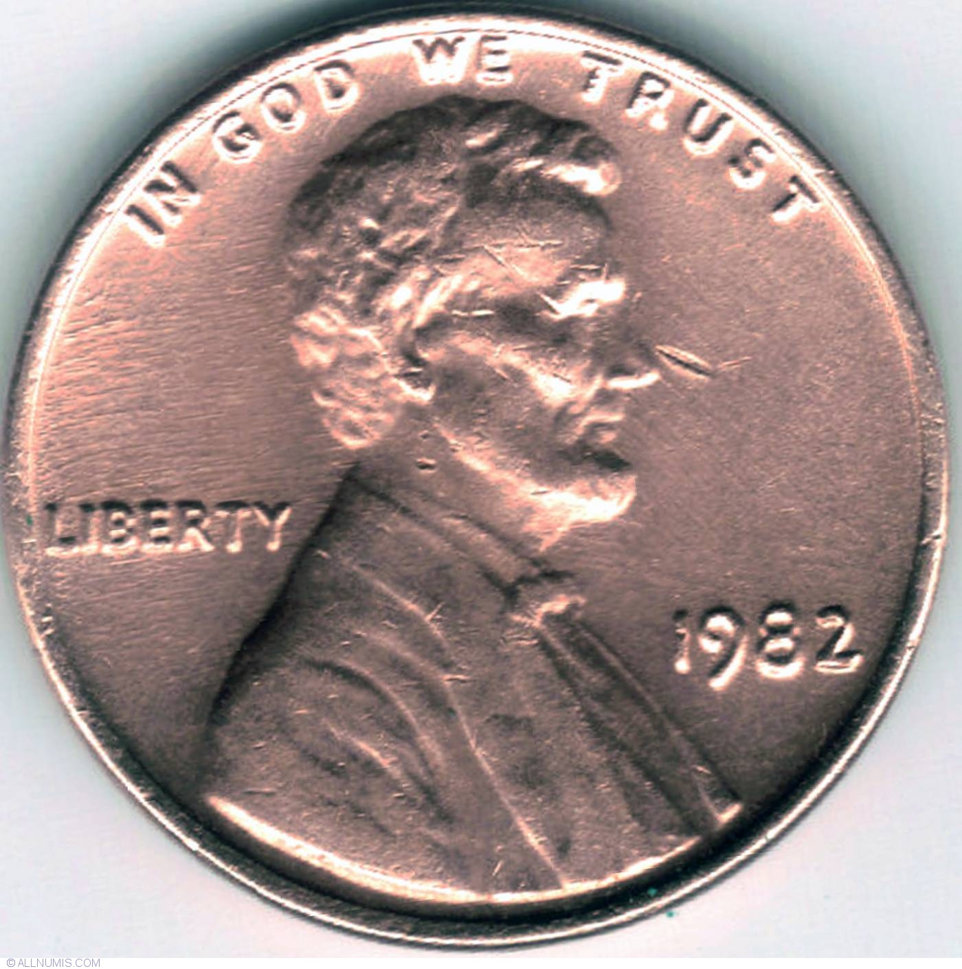 1 Cent 1982 Cent Lincoln Memorial 1959 2008 United States Of 