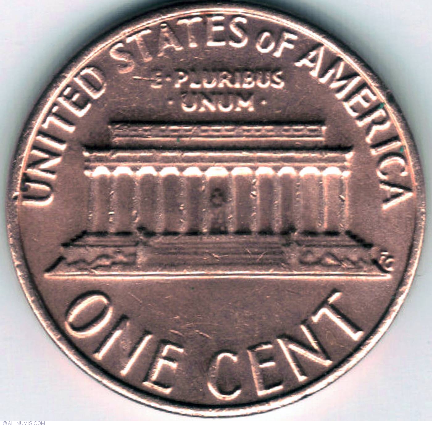 1 Cent 1982 Cent Lincoln Memorial 1959 2008 United States Of 