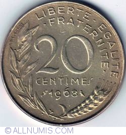 Image #1 of 20 Centimes 1968