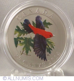 Image #2 of 25 Cents 2014 - Birds of Canada - Scarlet Tanager