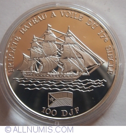 Image #2 of 100 Francs 1994 - Corăbii și exploratori - Nao