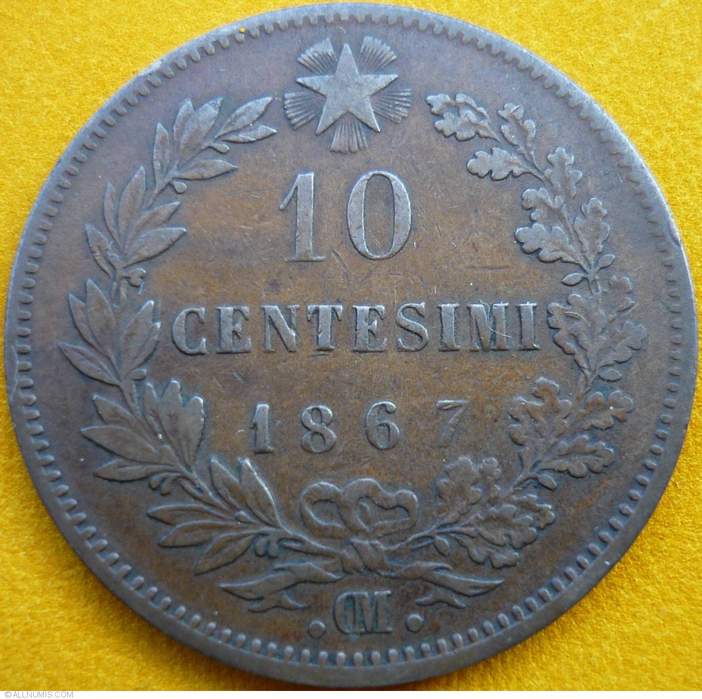 10 Centesimi - Vittorio Emanuele II - Italy – Numista