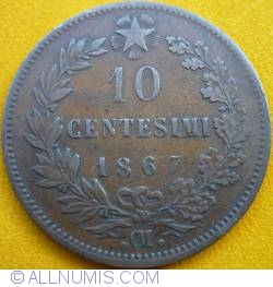 10 Centesimi 1867 .OM.