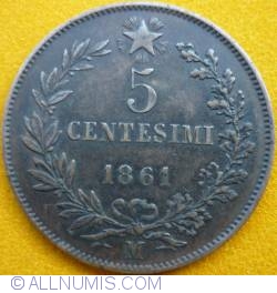 5 Centesimi 1861 M