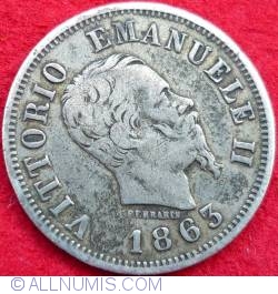 Image #2 of 50 Centesimi 1863 M