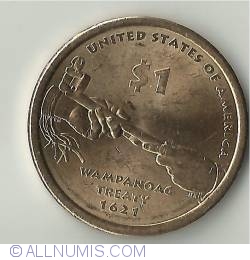 Image #1 of Sacagawea Dollar 2011 D - Pipa Pacii - Tratatul Wampanoag