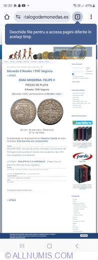 8 Reales 1590 - REPLICA