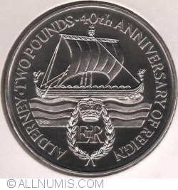 Image #2 of 2 Pounds 1992 - Queen Elizabeth the Second - 40th Anniversary of Queen's Reign