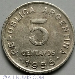Image #1 of 5 Centavos 1955