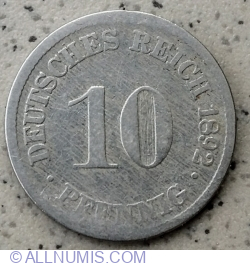 10 Pfennig 1892 D