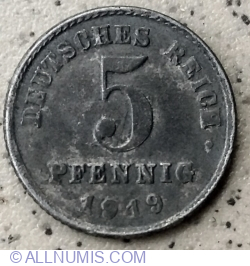 5 Pfennig 1919 G