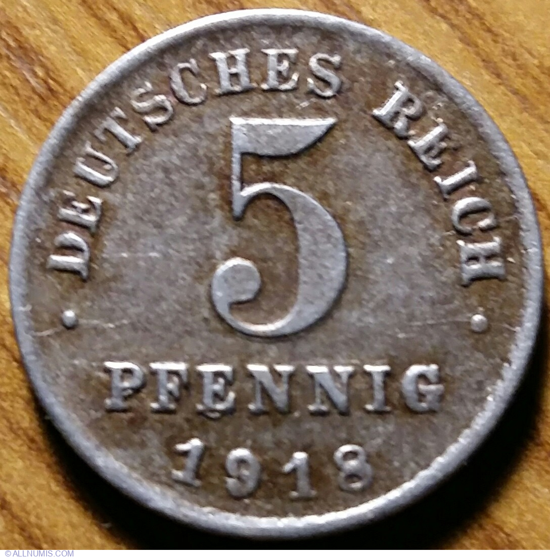 5 Pfennig 1918 D, Wilhelm II (1888-1918) - Germany - Coin - 43767