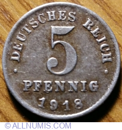 Image #1 of 5 Pfennig 1918 D