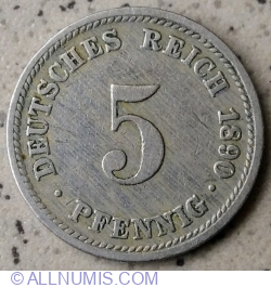 5 Pfennig 1890 D