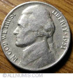 Image #2 of Jefferson Nickel 1951