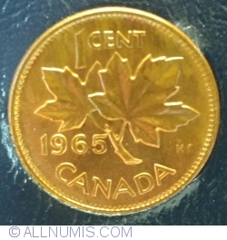 1 Cent 1965 (variety 1) small beads pointed 5