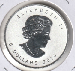 Image #1 of 5 Dollars 2014 Maple Leaf - Horse Privy Mark