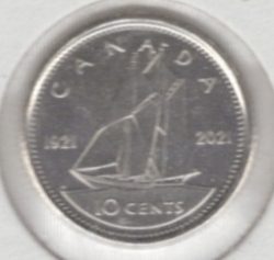 Image #2 of 10 Cents 2021 - Bluenose centennial 1921-2021 no color