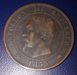 Image #1 of 10 Centimes 1855 A  (Anchor)