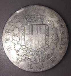 Image #2 of 1 lira 1863 T (Torino )