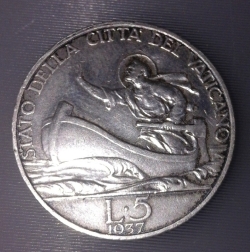 5 Lire 1937 (XVI)