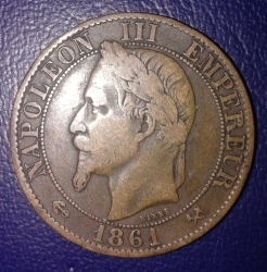 Image #1 of 5 Centimes 1861 K