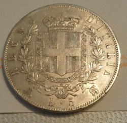5 Lire 1869 M
