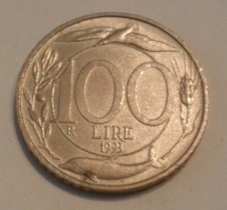 Image #2 of 100 Lire 1993 R small head
