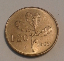 20 Lire 1968 R