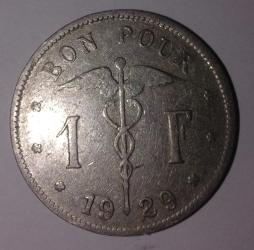 Image #1 of 1 Franc 1929 (Belgique)