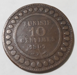 10 Centimes 1907 A (AH 1325)