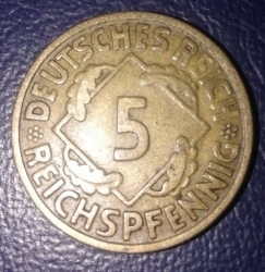 5 Reichspfennig 1924 J