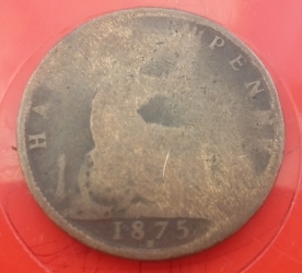 Image #2 of Halfpenny 1875 H