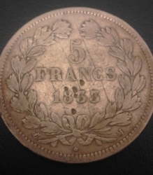 Image #2 of 5 Francs 1833 (M)