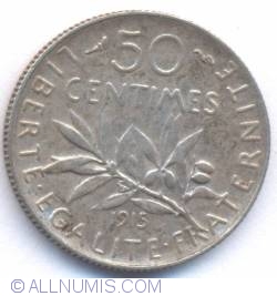 Image #2 of 50 Centimes 1915