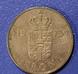1 coroana 1973 - Varianta mai subtire