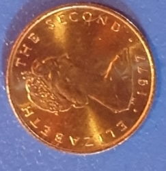1/2 Penny 1977 - mintmark on obverse and reverse