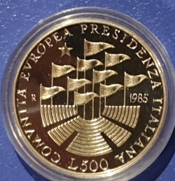 Image #1 of 500 Lire 1985 - Italian Presidency of the European Community