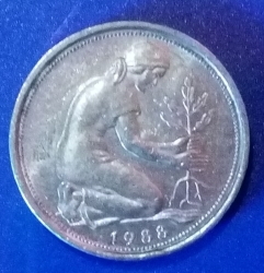 Image #2 of 50 Pfennig 1988 J