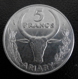 5 Franci 1976 (Ariary)