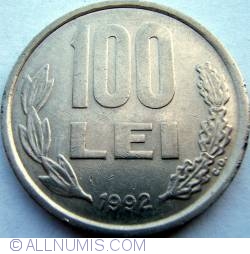 Image #1 of 100 Lei 1992 - Codiţă rotunjită la cifra 9