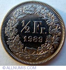 Image #1 of ½ Franc 1989
