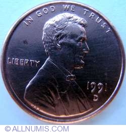 Image #2 of 1 Cent 1991 D