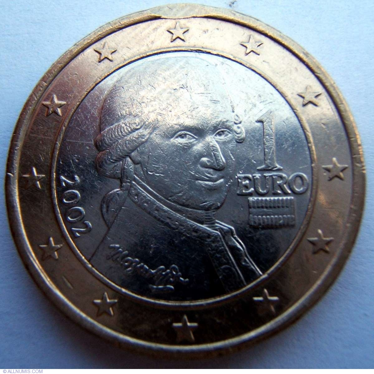1 Euro 2002 Euro 1999 2009 Austria Moned 518